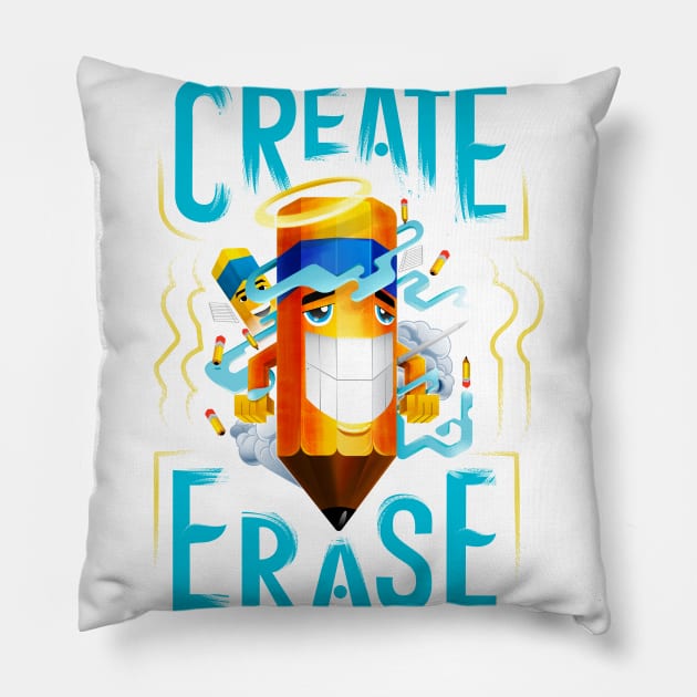 Create | Erase (ISO) Pillow by TheophilusMarks