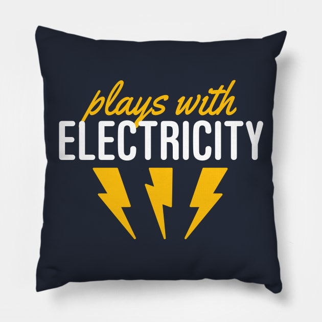 Plays With Electricity Pillow by oddmatter