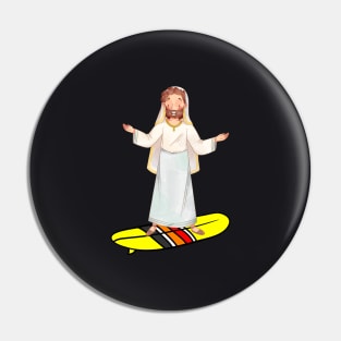 Jesus Surfing Pin