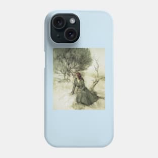 Girl sitting on the river bank  - Arthur Rackham Phone Case