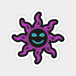 Neon Happy Sun Magnet