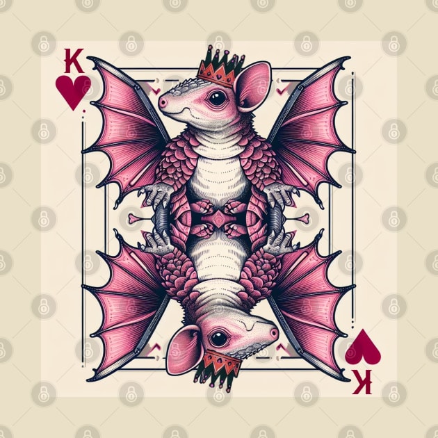 Pink Fairy Armadillo Dragon King of Hearts by Biothurgy