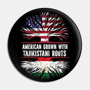 American Grown with Tajikistani Roots USA Flag Pin