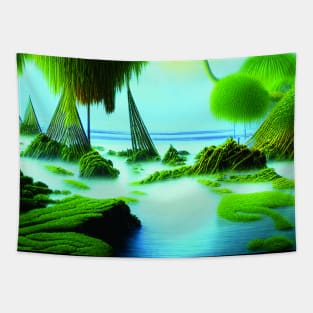 Beautiful Landscape Beach And Plants, Amazing Nature Tapestry