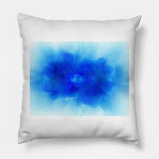 Abstract blue fire explosion with sparks isolated on white background Pillow