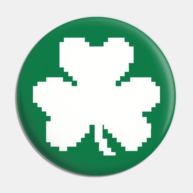 Pixel shamrock Pin by Designzz