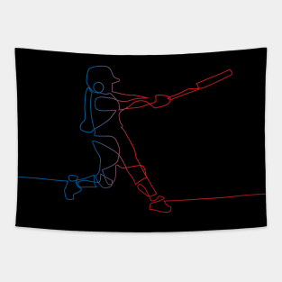 Line Art – Softball Batter Tapestry