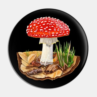 MUSHROOM ART SERIES: Fly Agaric (Amanita muscaria) Pin