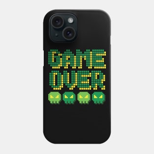 8-bit retro Game Over pixel art design Phone Case