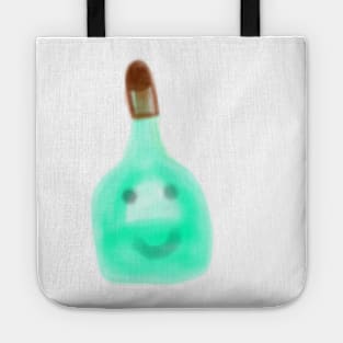 blue green watercolor beer bottle funny design Tote