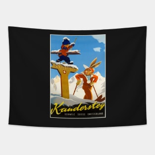 Kandersteg,Switzerland,Ski Poster Tapestry