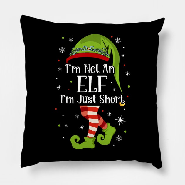 I'm Not An Elf Im Just Short Funny Christmas Matching Family Pillow by rivkazachariah