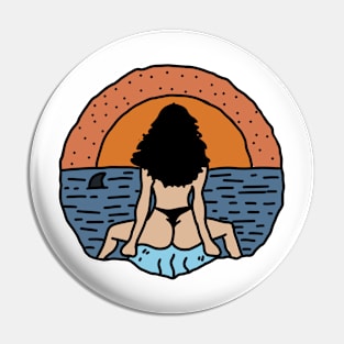 girl with sunset Pin