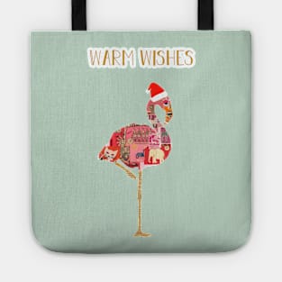 Warm Wishes Flamingo Xmas Tote