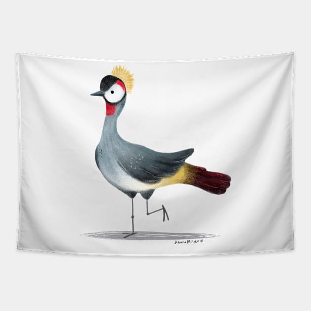 East African Crowned Crane Tapestry by julianamotzko