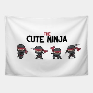 The Cute Ninja Warriors from Japan With Sword and Full Ninja Uniform Tapestry