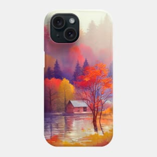 Colorful Autumn Landscape Watercolor 13 Phone Case