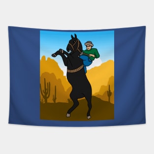 Rodeo Riding On A Horse Tapestry