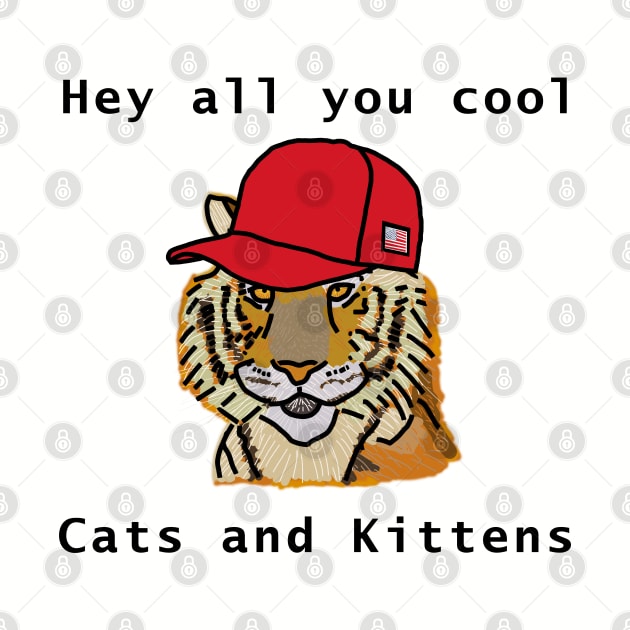 Cool Tiger Wearing Red Hat Memes by ellenhenryart