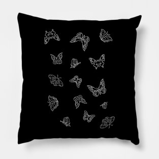 Butterflies Pattern | Butterfly | Black and White Pillow