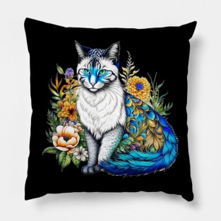 Peacock Kitty Pillow