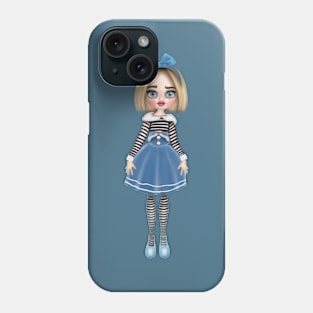 Vintage doll in blue Phone Case