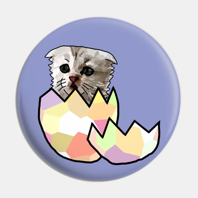 Cat Lawyer Hatching from Animals Easter Egg Pin by ellenhenryart