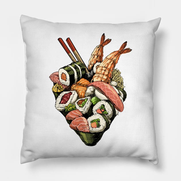 Sushi Heart Pillow by GoshWow 