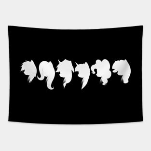 Mane Six White Silhouettes Tapestry