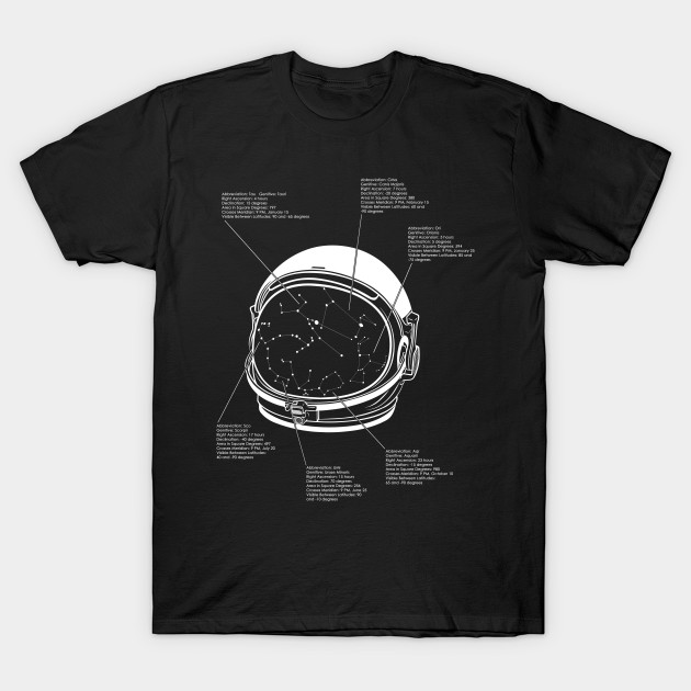 Constellation on Astronaut Helmet - Stars - T-Shirt