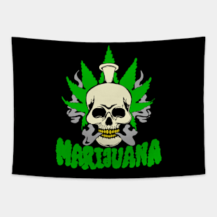 Marijuana cannabis skull Tapestry