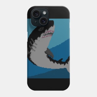 Pixel Megalodon - Black Phone Case