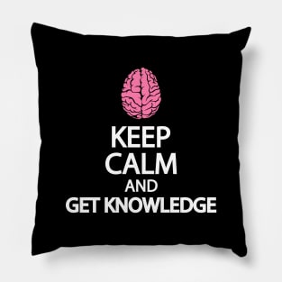 Keep calm and get knowledge Pillow