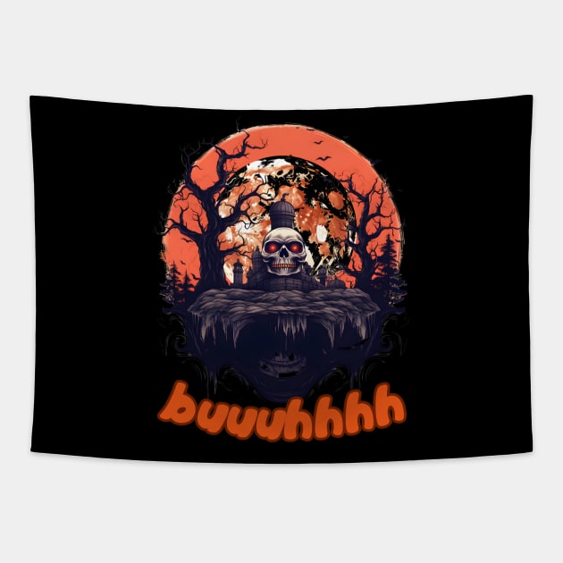 Buuhhhh-Halloween Haunt Tapestry by NedisDesign