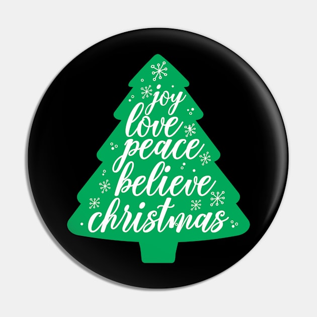 Joy love peace believe Christmas gift Pin by TeeGuarantee