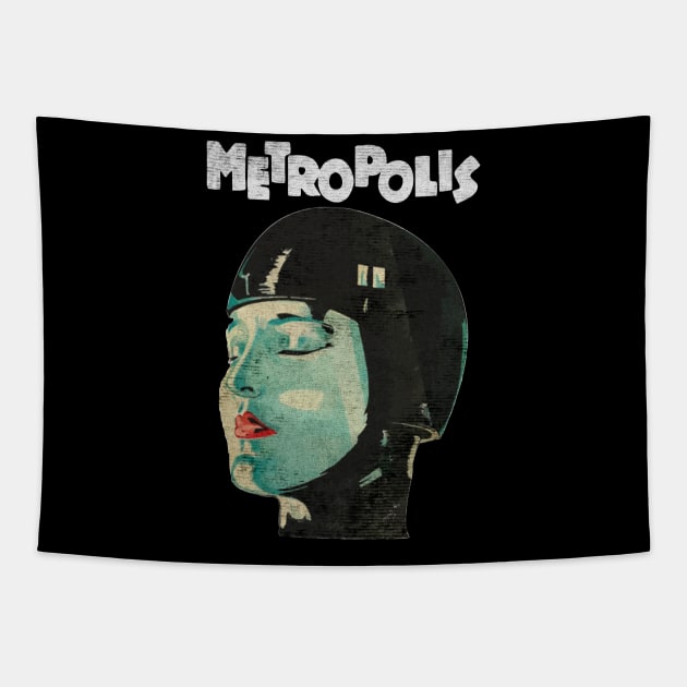 Metropolis Film De Fritz Lang Blanc Tapestry by yellowed