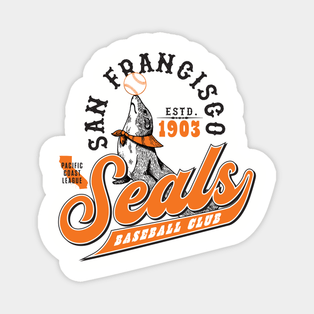 San Francisco Seals Magnet by MindsparkCreative