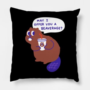 Beaver offers a beverage Pillow