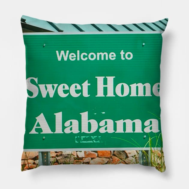 Welcome to Sweet Home Alabama sign picture from Reston in Virginia photography Pillow by BoogieCreates