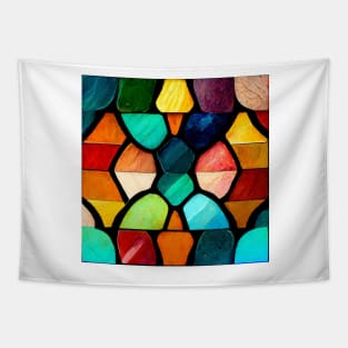 Abstract Colorful Stain Glass Mosaic Tapestry