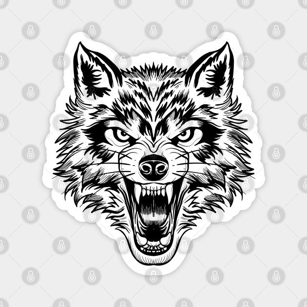 Bad Wolf Face Angry Wolf Head Magnet Teepublic