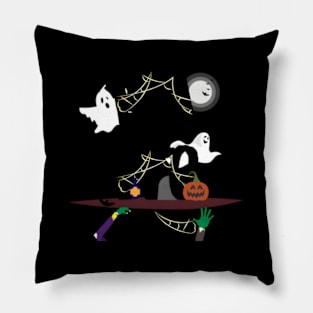 Halloween Horror Scene Pillow