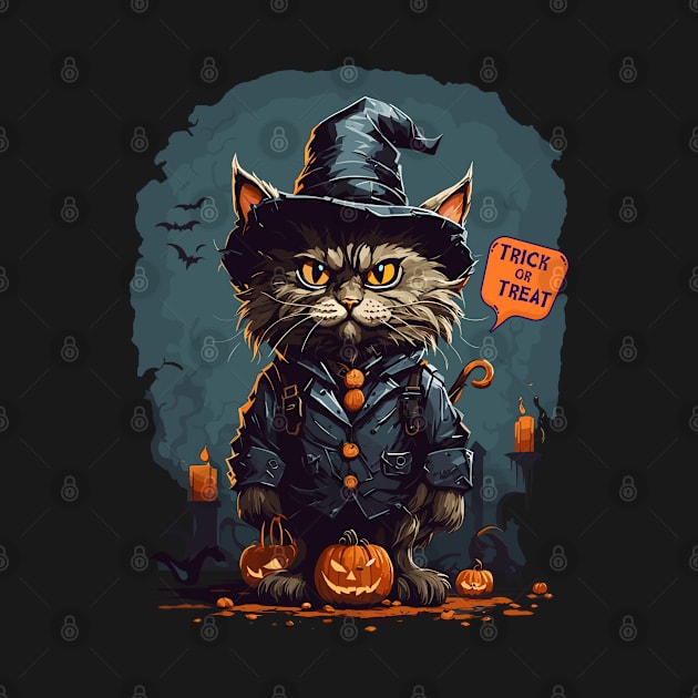 Halloween Cat , Trick Or Treat by 8ird