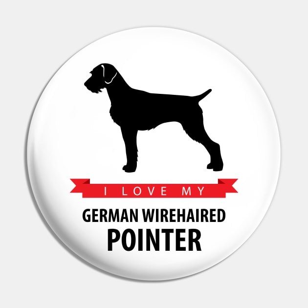 I Love My German Wirehaired Pointer Pin by millersye