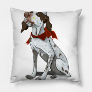 Cute German Shorthaired Pointer Drawing Pillow