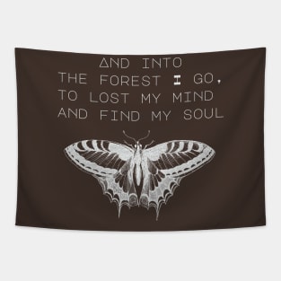 And into the forest I go, hiking design Tapestry
