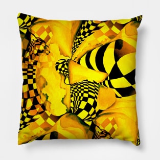 Vintage Chess Pattern illustration in Abstract Geometric Style Pillow