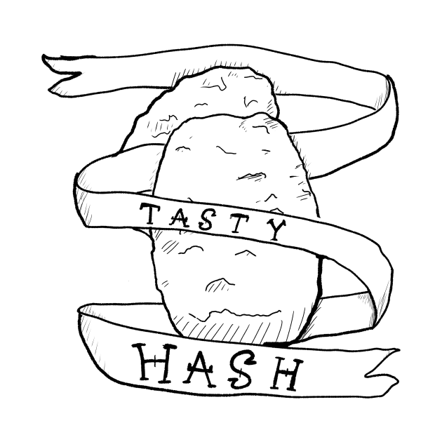 Tasty Hashbrowns B&W linework by DopamineDumpster