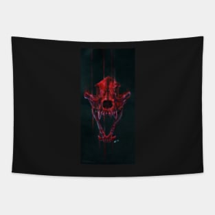 Red Fox Skull Tapestry