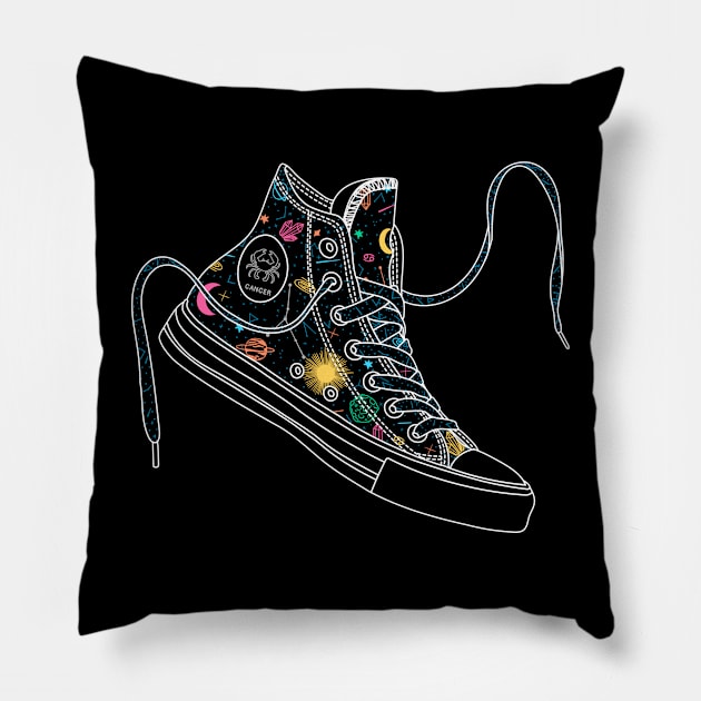 Cancer high tops - Pastel &amp; black Pillow by MickeyEdwards